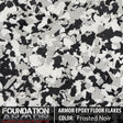 Frosted noir epoxy floor flakes from Epoxy Floor Flakes, showcasing textured, decorative black and gray epoxy coating for floors.