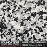 Frosted noir epoxy floor flakes from Epoxy Floor Flakes, showcasing textured, decorative black and gray epoxy coating for floors.